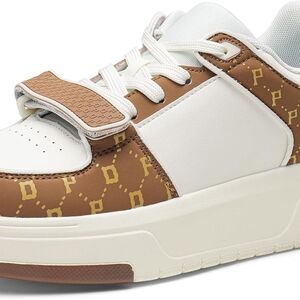 DREAM PAIRS Women Platform Chunky Sneaker Leather Oli Casual Fashion Sneaker